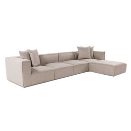 Atelier Del Sofa Sofá Esquinero L1-O1-O1-1R Beige Arena Lino 350cm 190cm